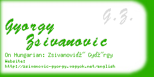 gyorgy zsivanovic business card